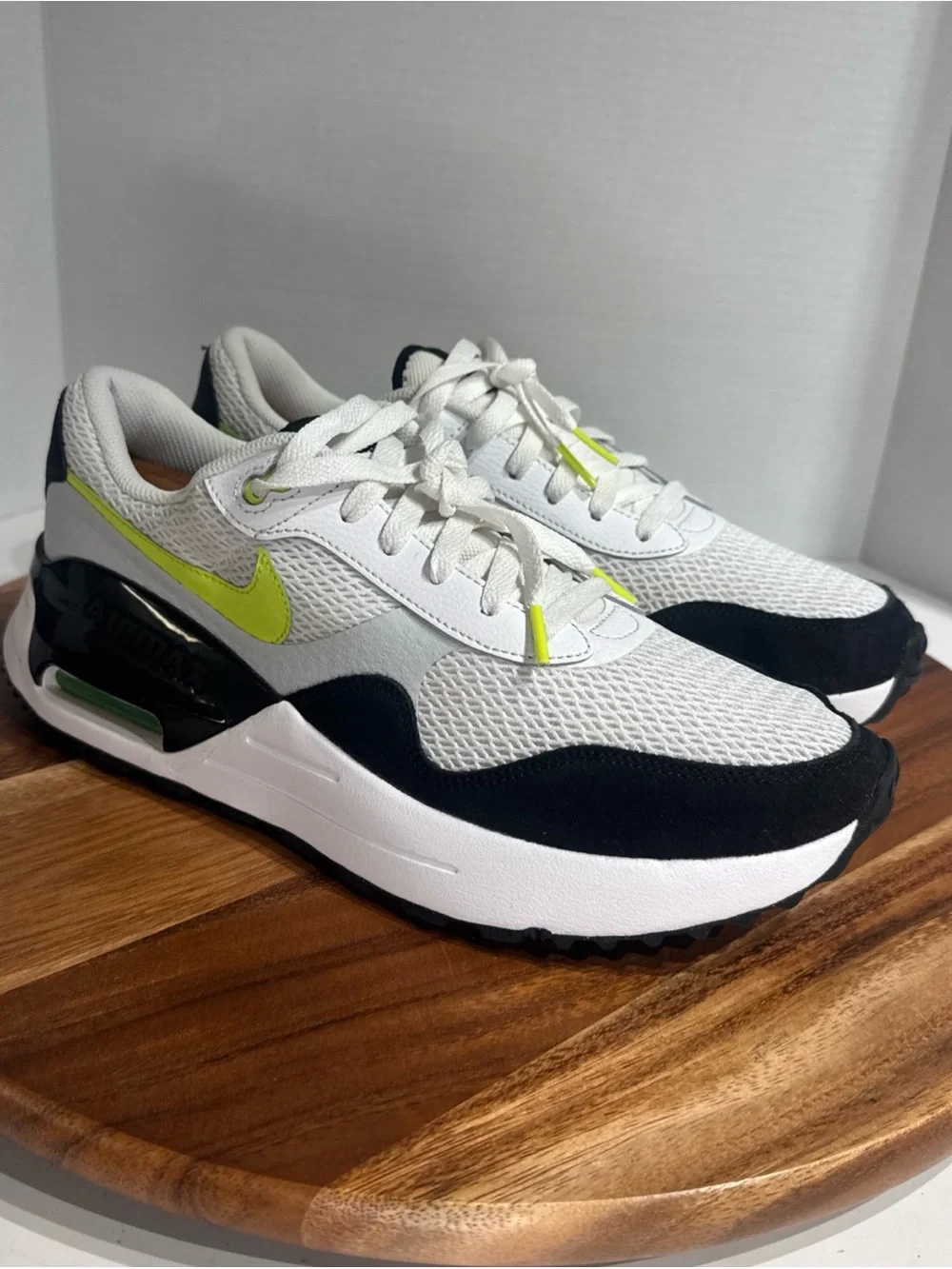 Nike Air Max SYSTM Sneakers (DM9537 100) Men’s Size 10.5 White/Black-Volt